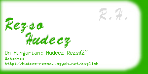 rezso hudecz business card